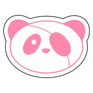 Covered Eye Panda Sticker (Pink)